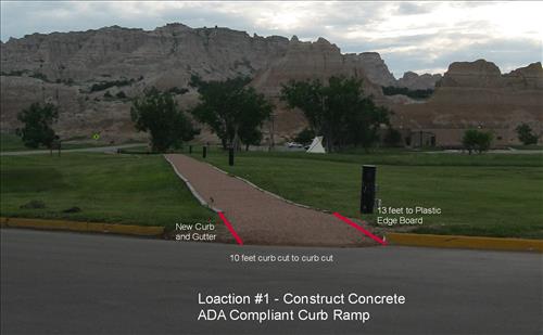 BADL Facility Management Collection: Cedar Pass Lodge - Install ADA Curb Ramps, Rehabilitate Restrooms