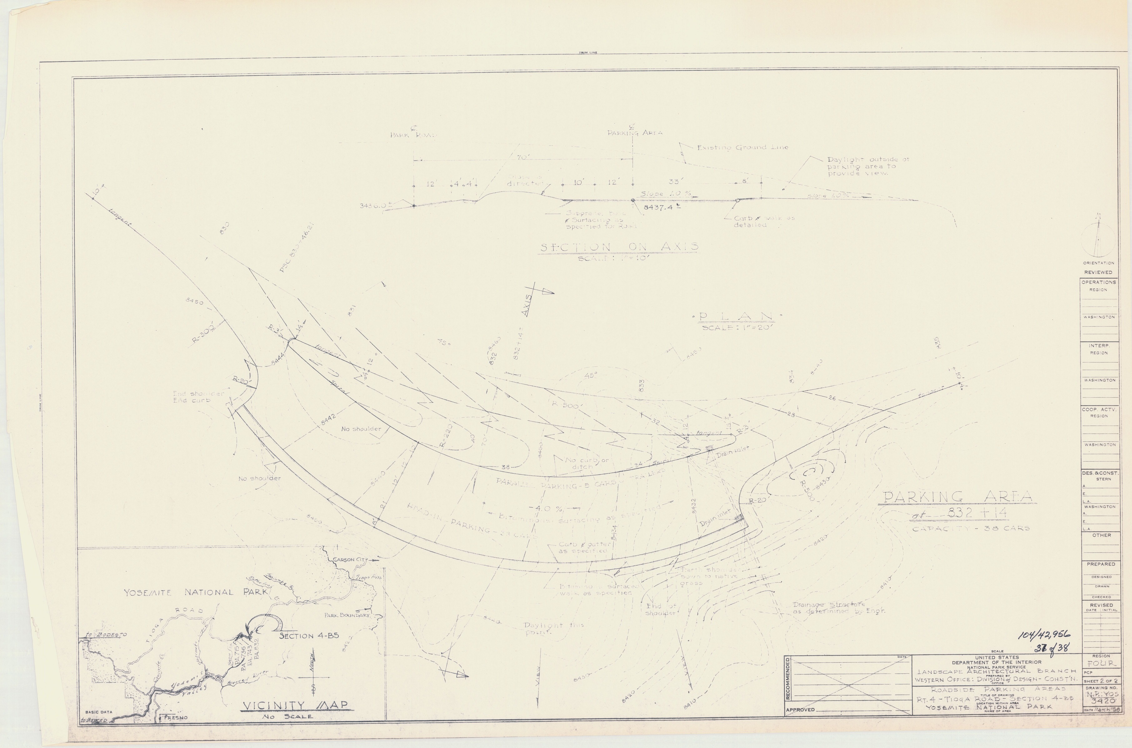 Roadside Parking Areas Rt. 4 - Tioga Road: Section 4-B5 Yosemite National Park