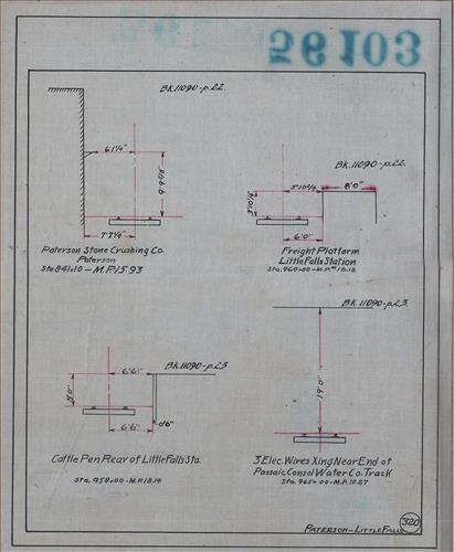 56103.LB--clearance sketches--Structures less than 8 feet from center line of track or less than 22 feet above top of rail [Group 09]