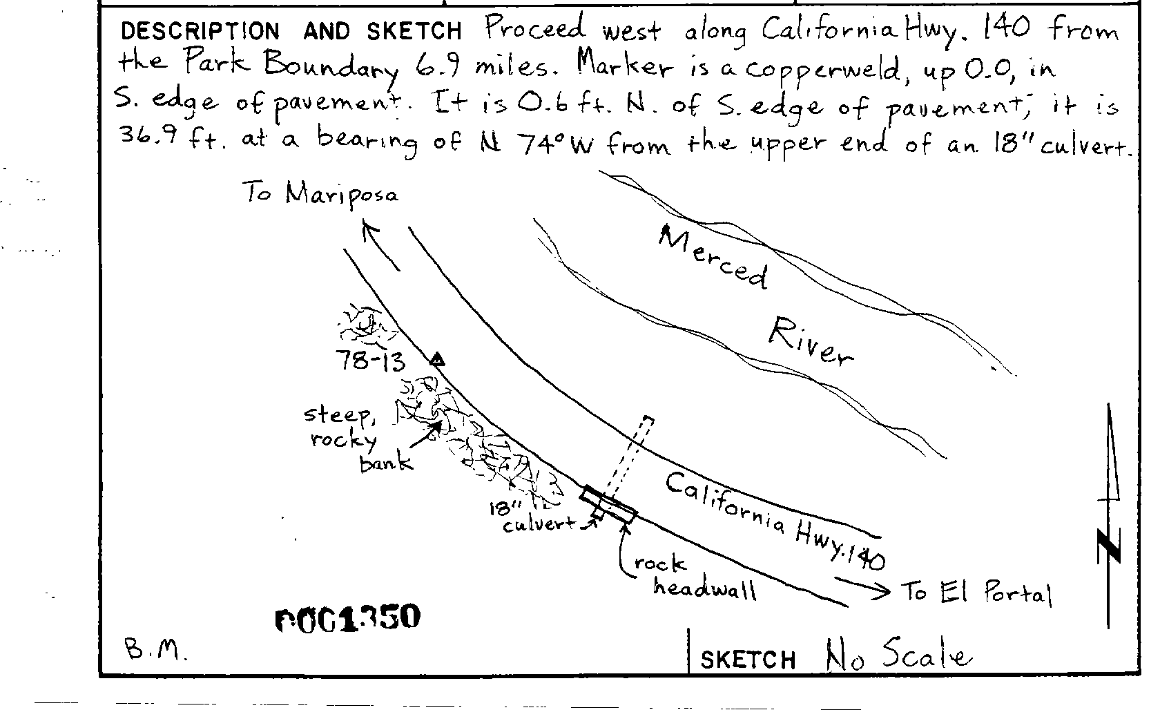 00001350 Survey Monumentation Sketch