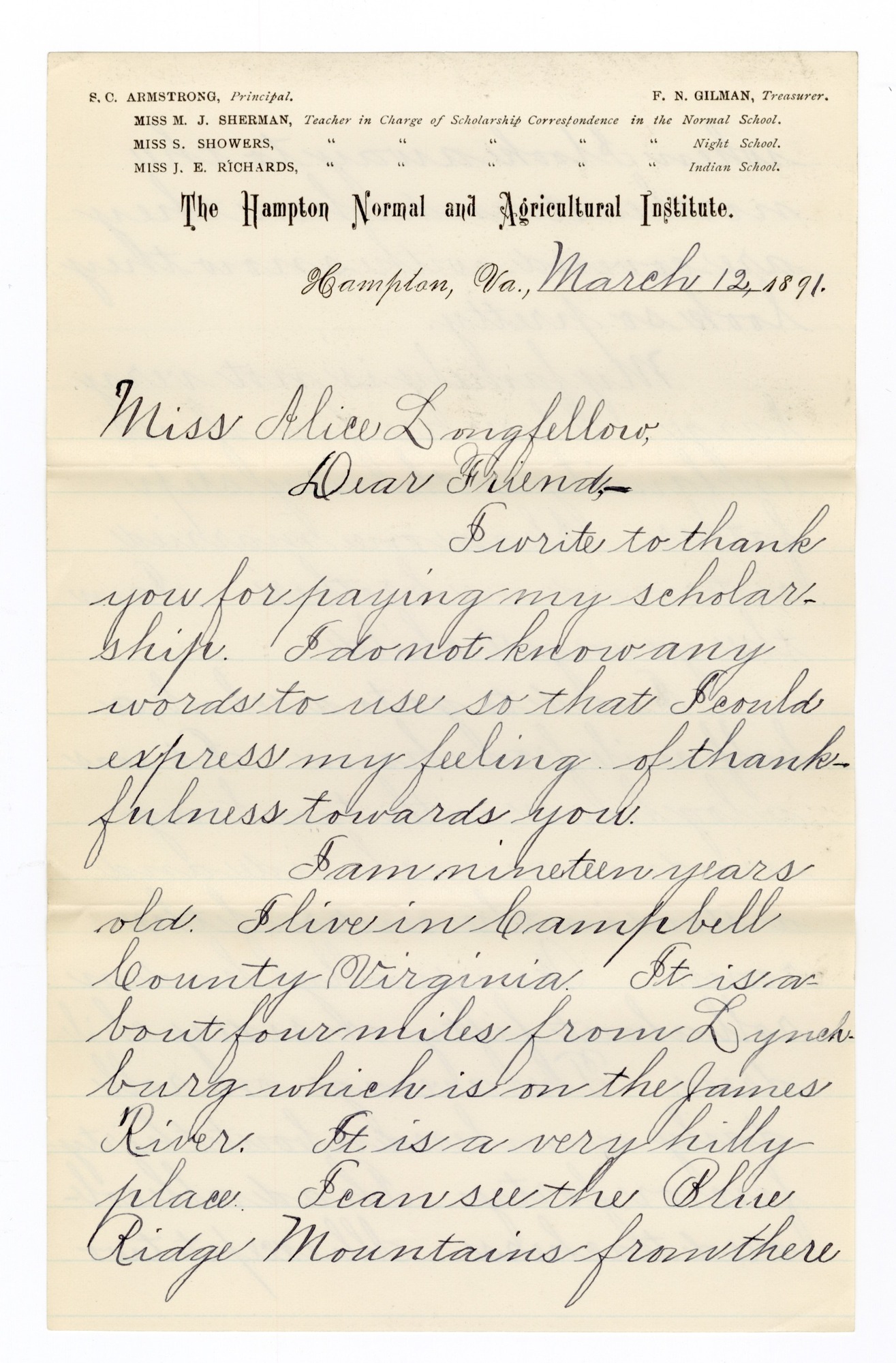 Manuscript letter