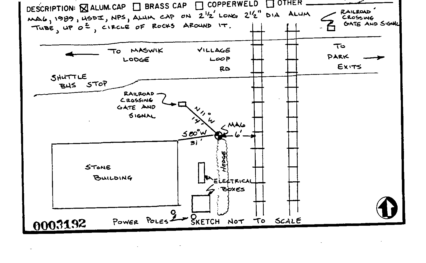 00003192 Survey Monumentation Sketch