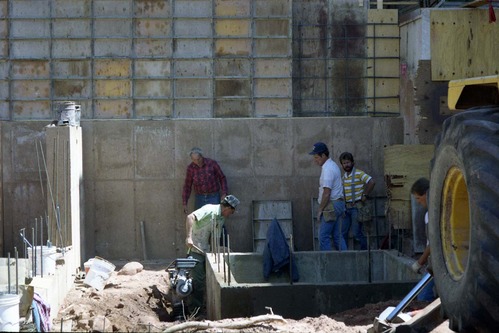 Color Photos of groundbreaking ceremony for remodeling of headquarters / visitor center building.