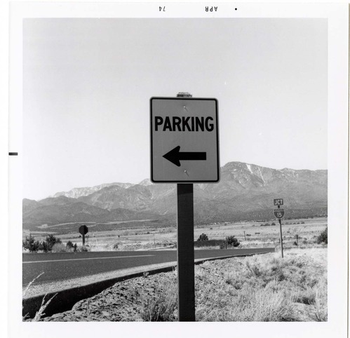 Parking' sign near Kolob Canyon.