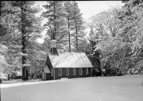 Yosemite Chapel in Snow