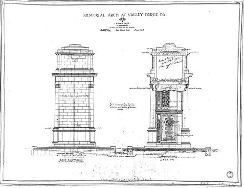 Memorial Arch at Valley Forge: Sheet 5, East Elevation