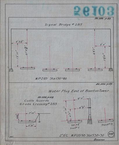 56103.LB--clearance sketches--Structures less than 8 feet from center line of track or less than 22 feet above top of rail [Group 10]