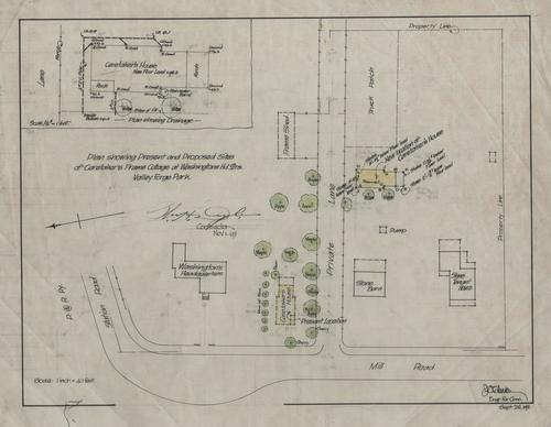 Plan Showing Present and Proposed Sites of Caretaker's Frame Cottage at Washington's Hd.Qrs. Valley Forge Park
