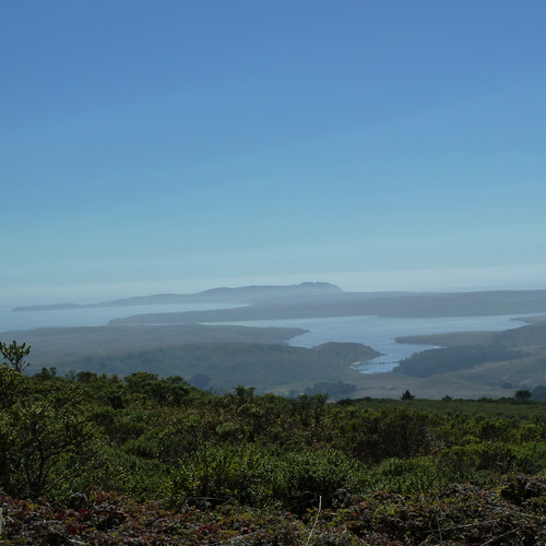 Photograph of Point Reyes National Seashore from the top of Mount Vision. 