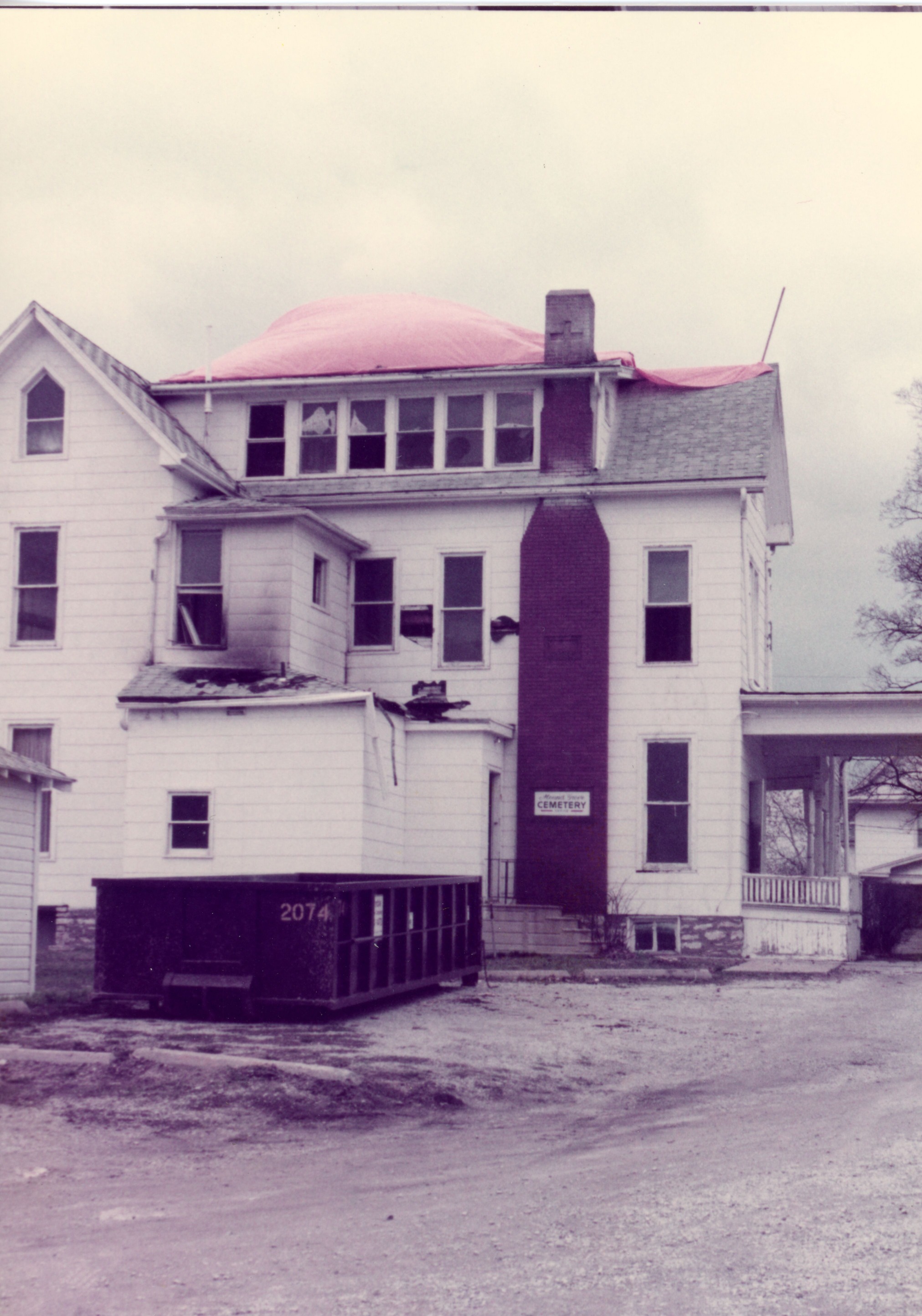 Maple st 815 fire damage backview