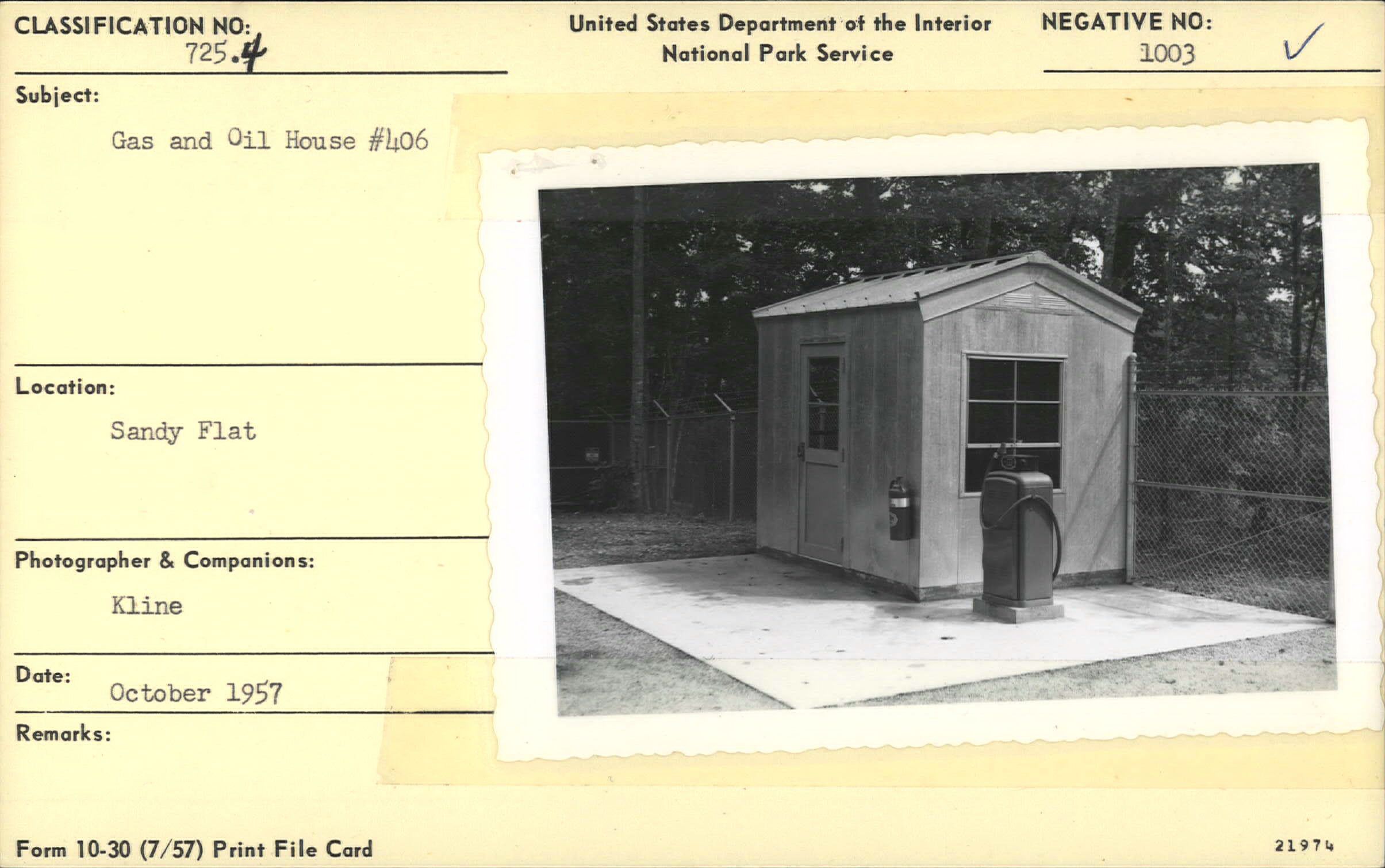 Gas and Oil House, Bldg. #406