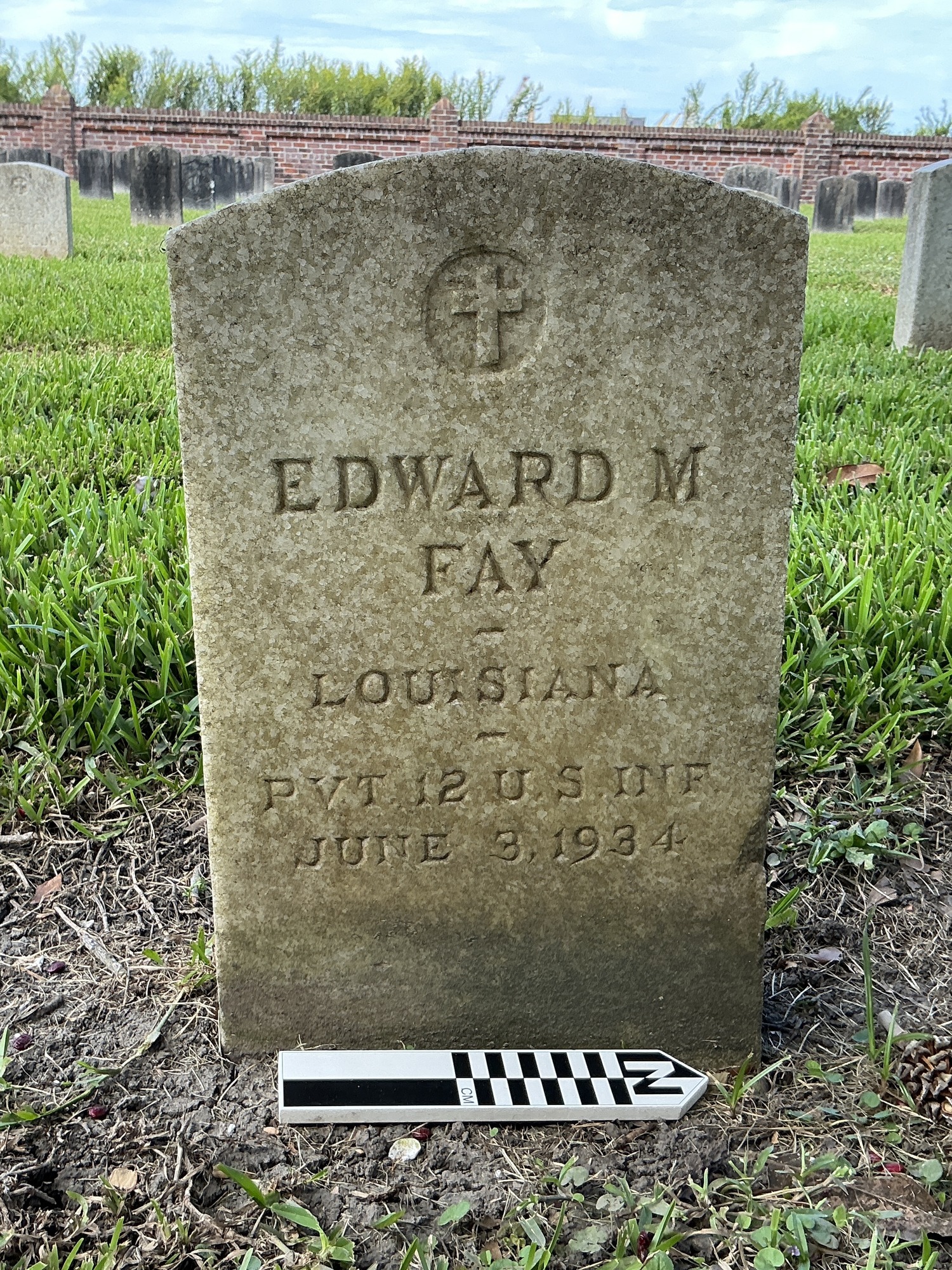 Extra image of upright marble headstone with flat face.
