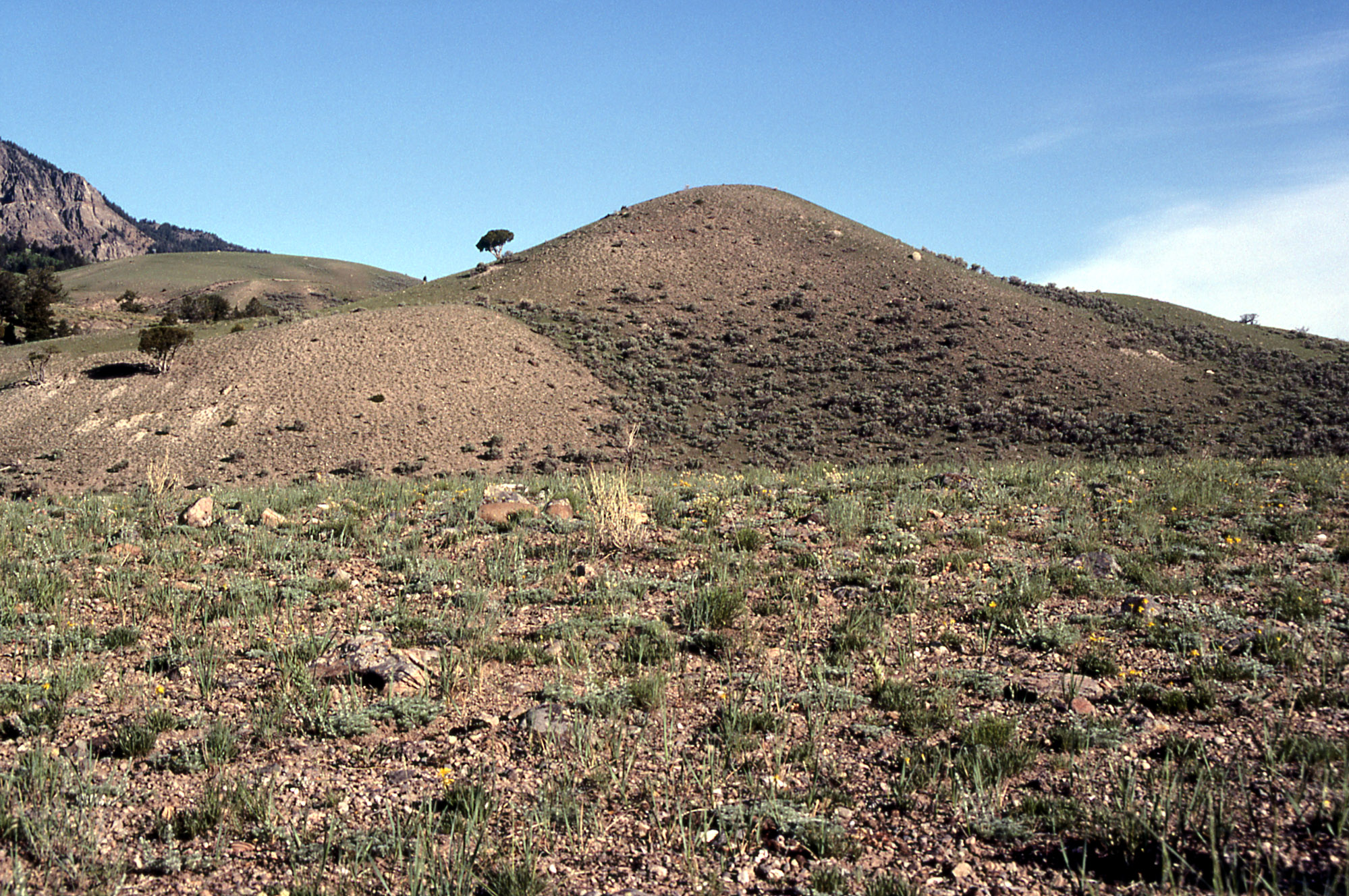 Hill with steep sides