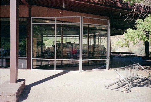 The class walls of the museum during the construction of headquarters addition.