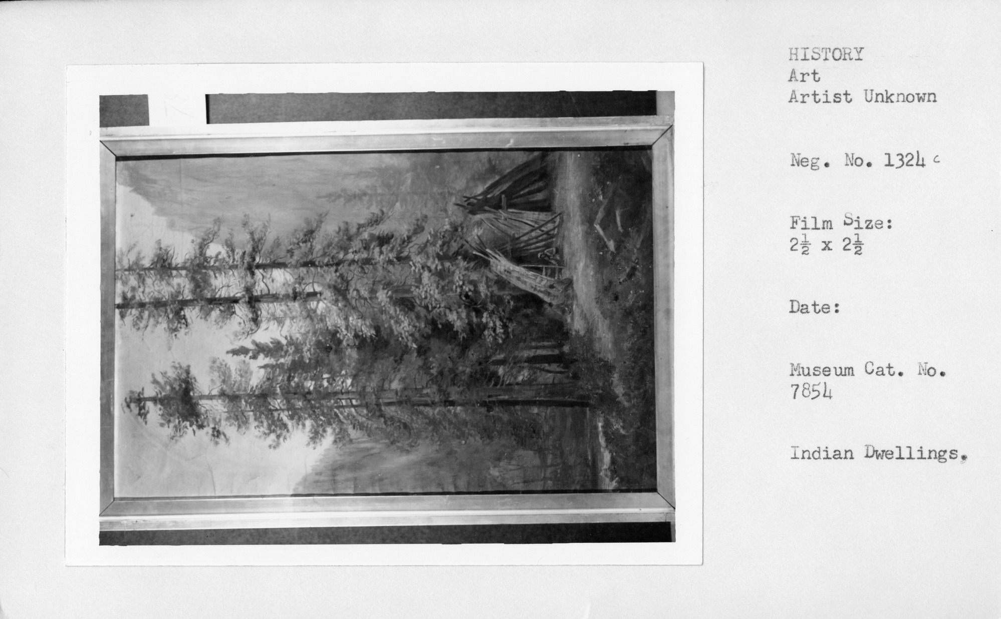 Native American dwellings. Museum Cat. No. 7854.