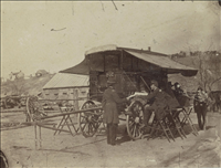 Library of Congress image, Chickamauga & Chattanooga National Military Park, 1864.. Library of Congress Image: the Headquarters Office Wagon of the Army of the Cumberland. Taken in Chattanooga 1864-1865.