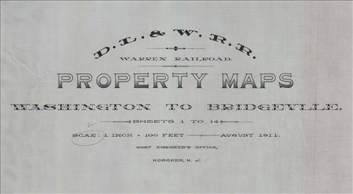 52421.LK--Property Map--Warren Railroad--Washington to Bridgeville, NJ