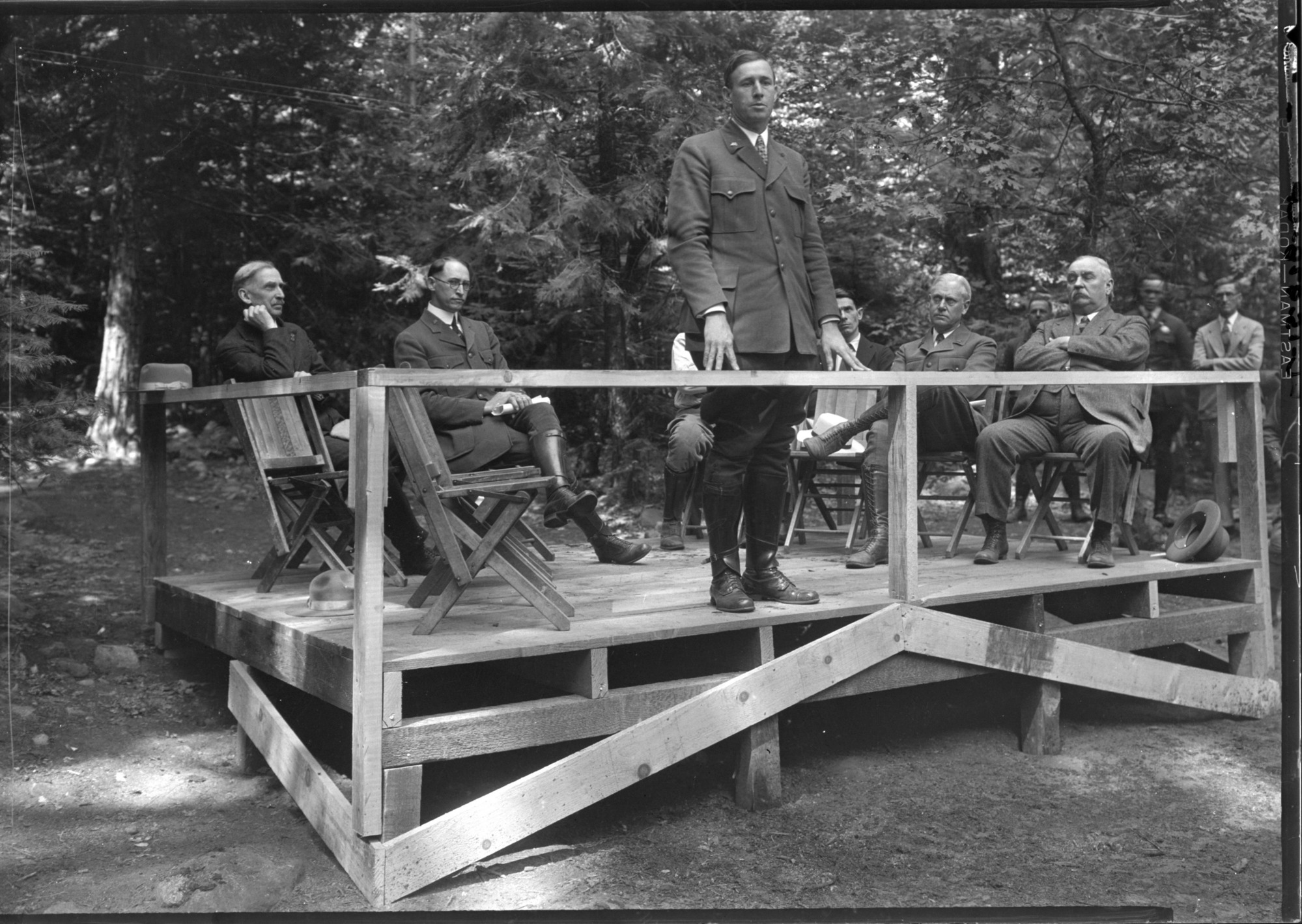 Dr. H. C. Bryant at fish hatchery dedication.