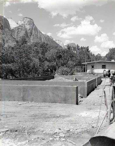 Construction of new residences, Watchman Housing Area- pouring of foundations for Building 40, Building 41.