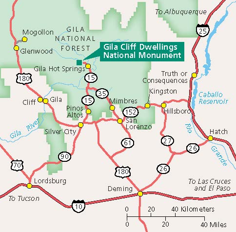 Gila Cliff Dwellings National Monument Area map
