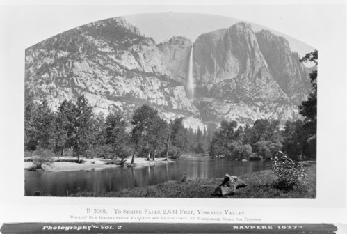 Yosemite Falls, from Bentley's Handbook, property of Julia C. Watkins. Copied December 1949 by RHA.