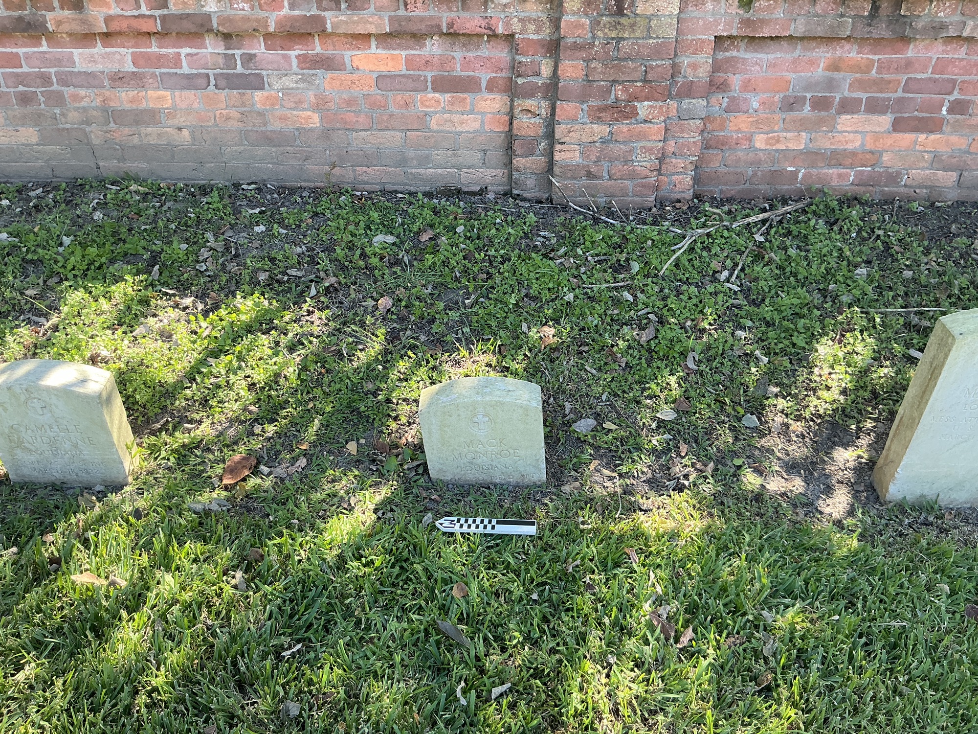Extra image of upright marble headstone with flat face.