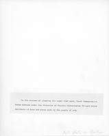 The backside of an image with Ed Ladd and Youth Conservation Corps members cleaning the royal fishpond at Puʻuhonua o Hōnaunau National Historical Park. At the bottom of image there is a caption, 