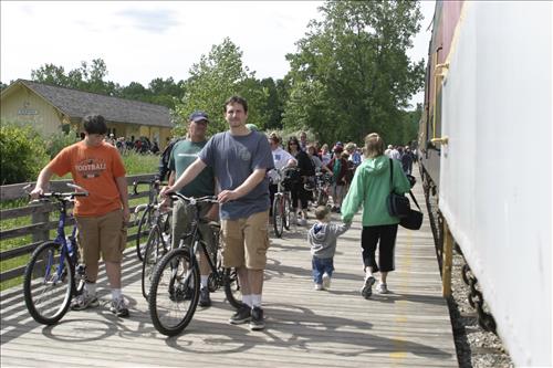 Cuyahoga Valley Scenic Railroad, Bikers Waiting to Board Train