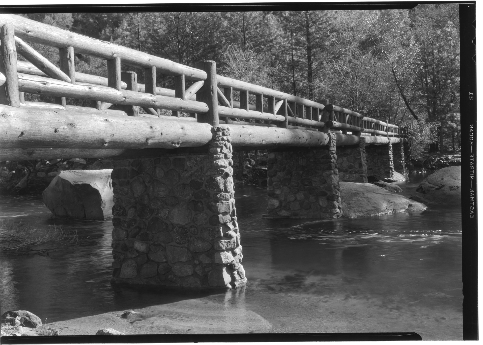 View along Arch Rock footbridge from the west side.