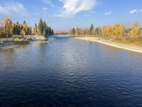 Snake River at Moose, WY looking upstream, October 8, 2024.
