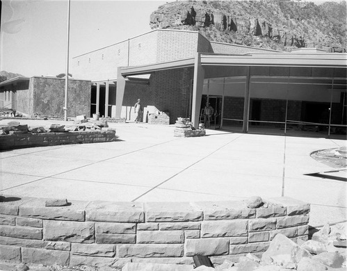 Mission 66 Visitor Center and Museum with detail of northeast terrace, lobby, breezeways, etc.