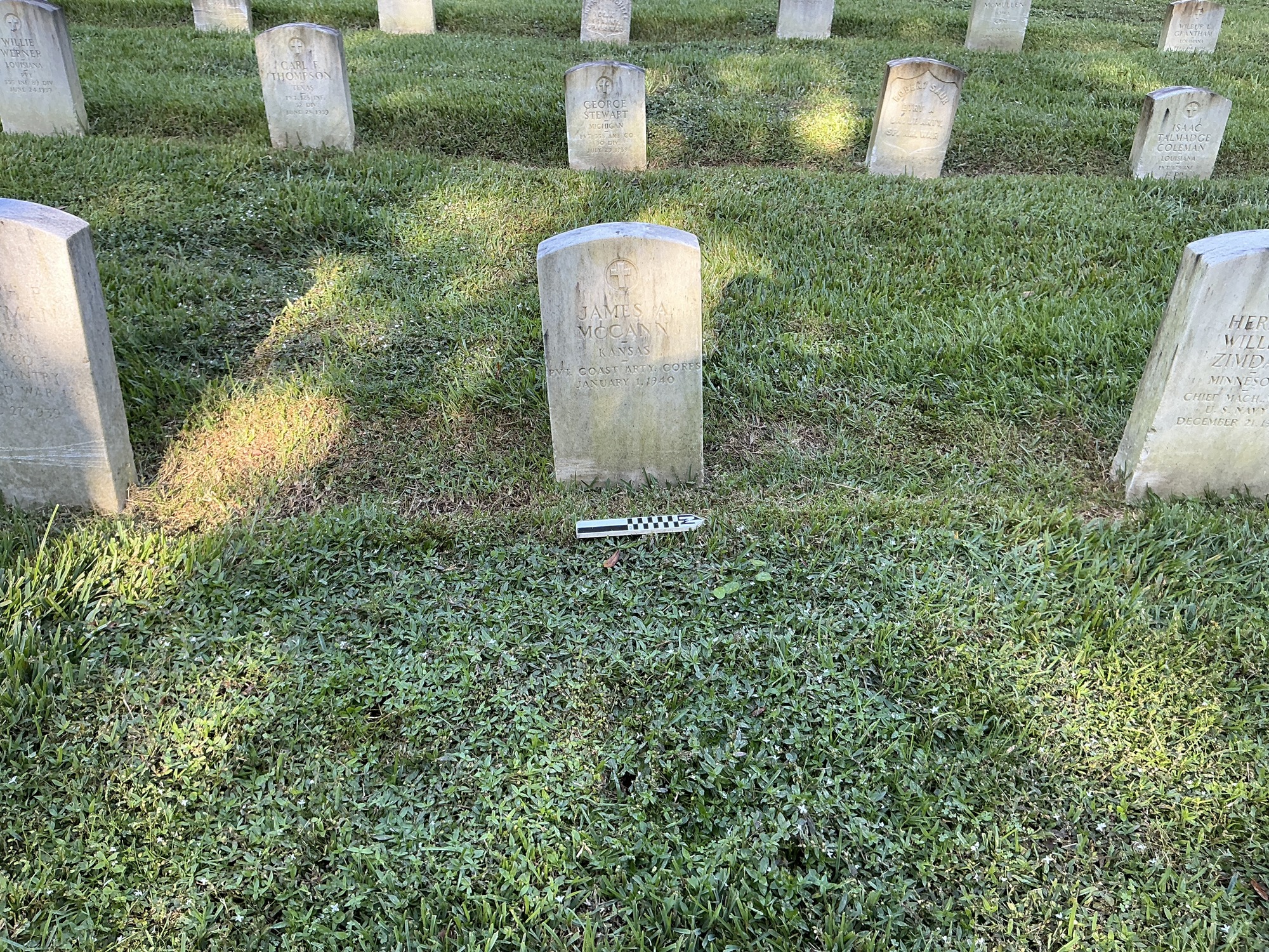 Extra image of upright marble headstone with flat face.