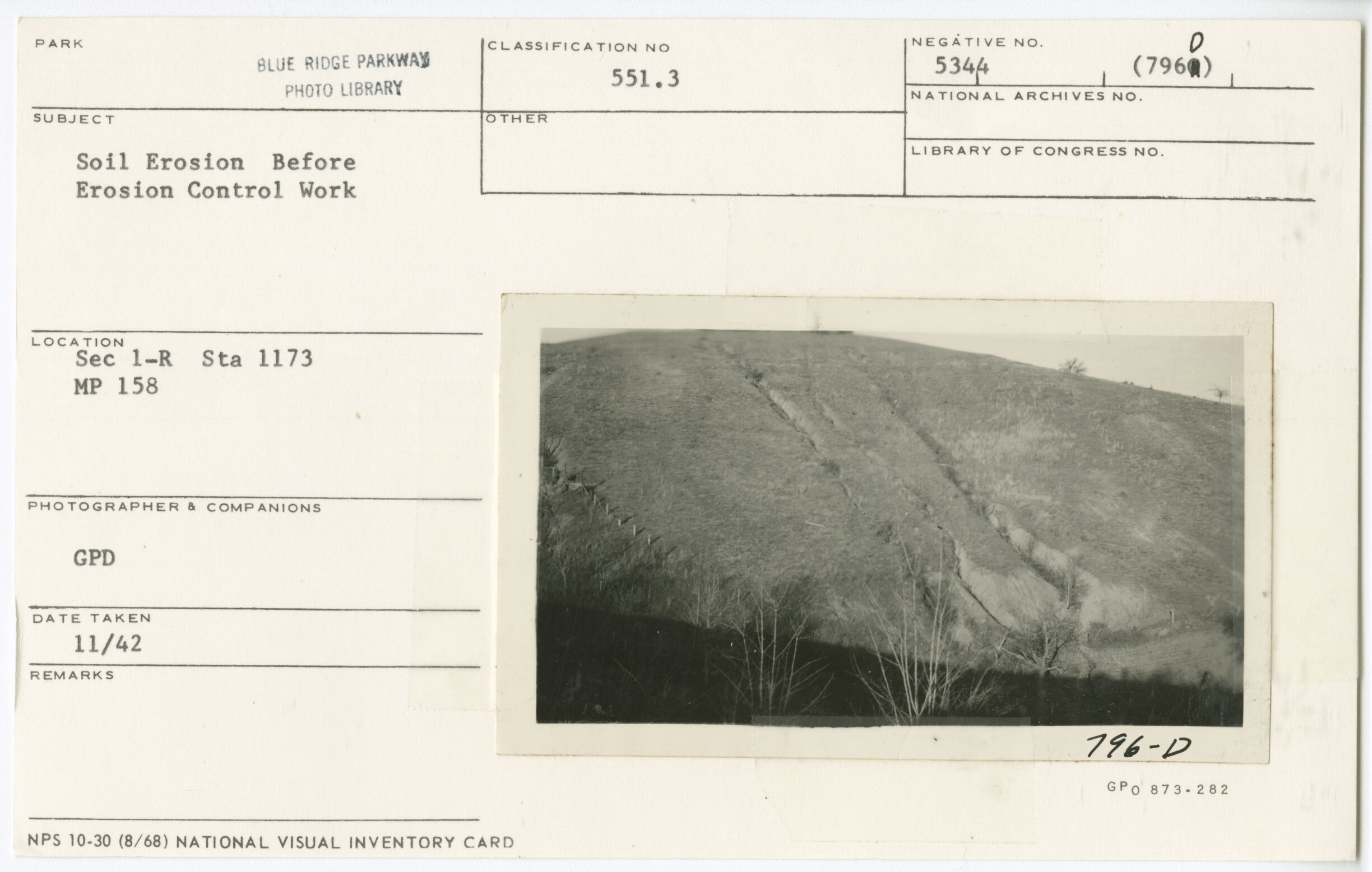 Soil erosion before control work