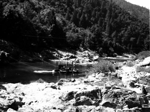 Gold mining by skin divers at Downieville in September 1958