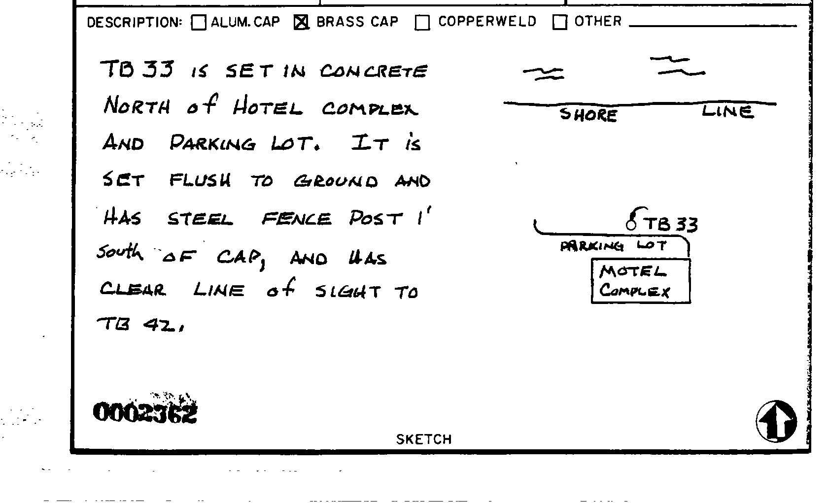 00002362 Survey Monumentation Sketch