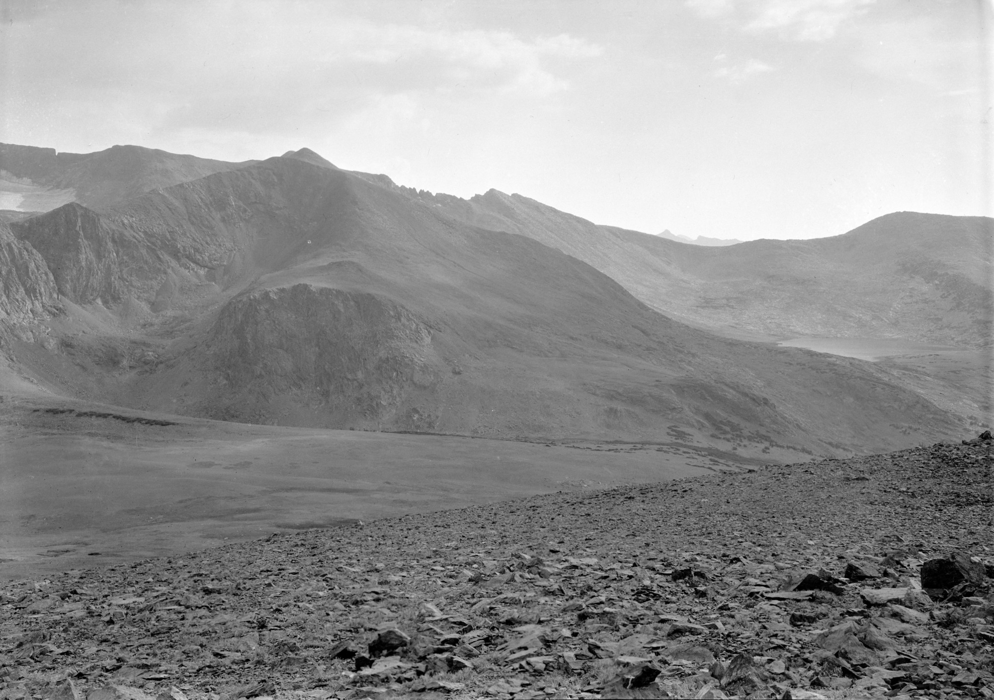 Mt. Lewis with Helen Lake and part of Parker Pass glacier.