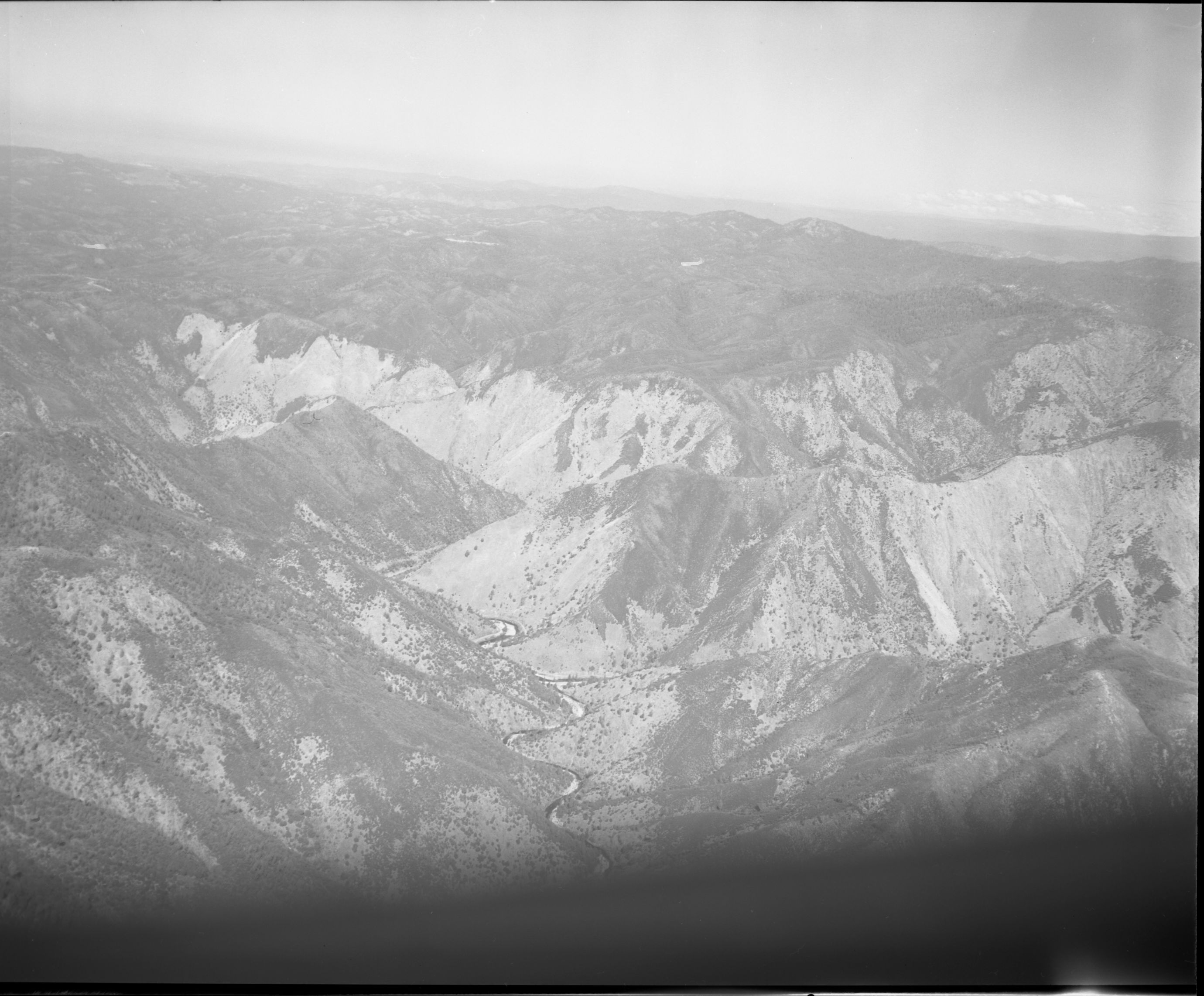 Aerial photograph of flight over park.
