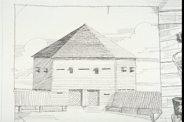 Conceptual illustration of the Northeast Bastion of Fort Frederica.