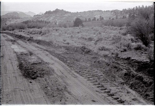 BW photo of the 1937 grazing study 35MM. Graded road in Lee Valley.
