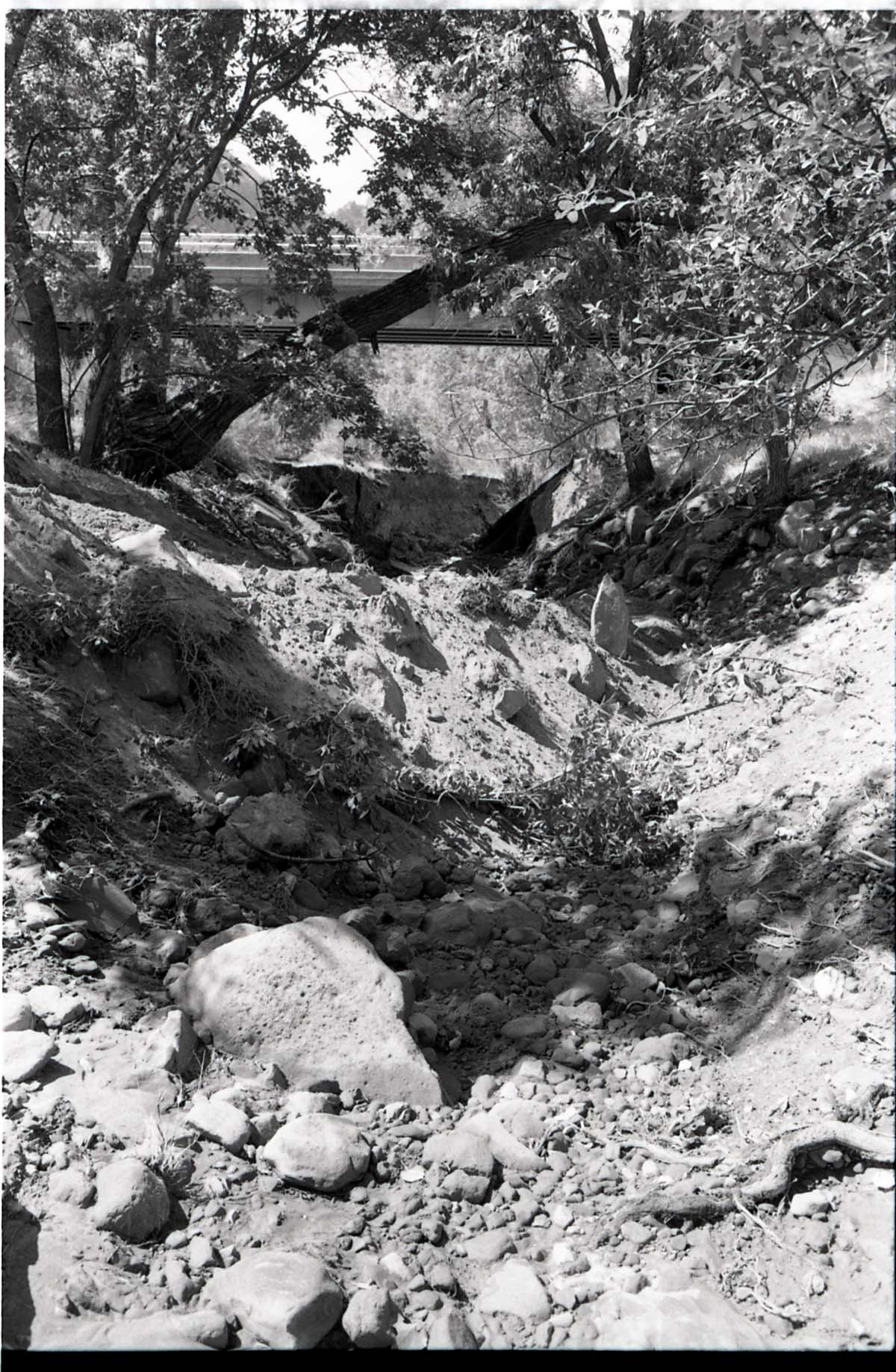 BW Photos of the damage from the Oak Creek flash flood of 1989.