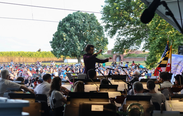 Music Director Jonathon Heyward lead the final Symphony in the City concert of the season at FOMC.