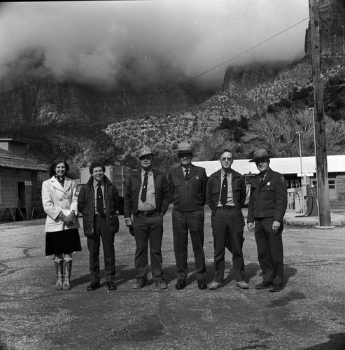 Safety committee: E. DeMille, T. Bonanno, E. Graves, Chief Ranger Nichols, Chief of Maintenance D. Pollock, Assistant Chief Naturalist J.L. Crawford.