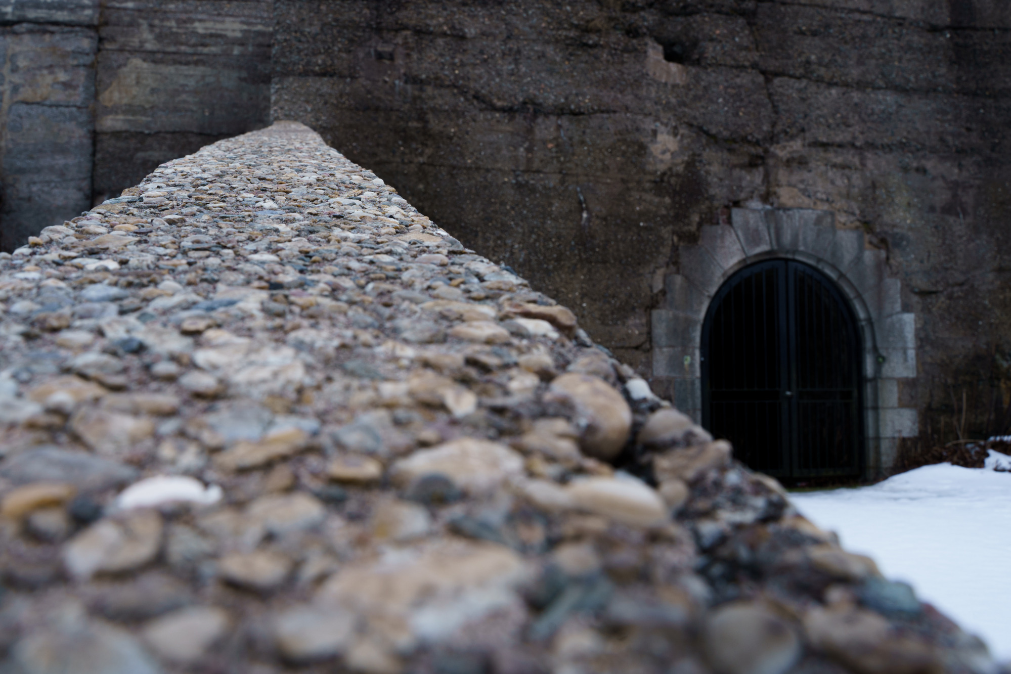 Stone fort with arched door 