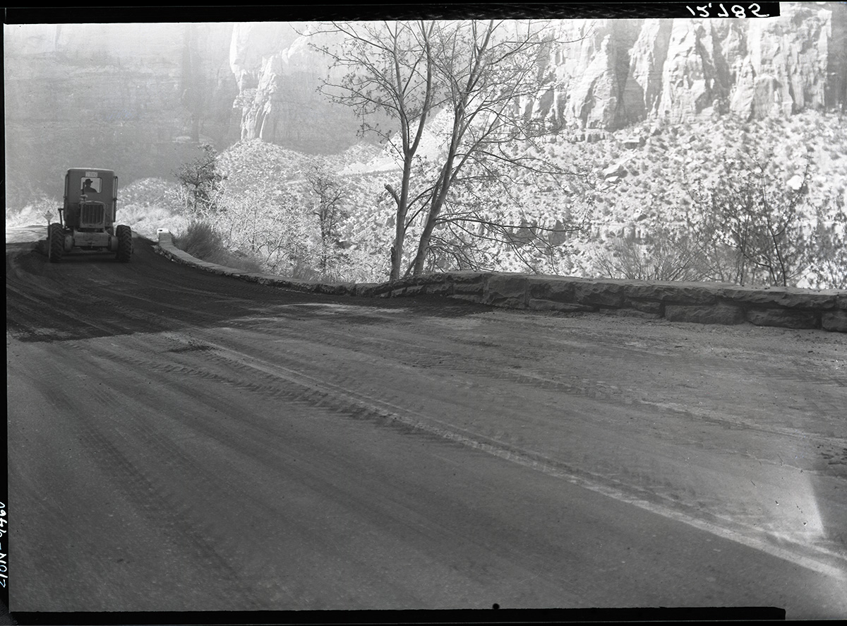 Sunken guard wall below tunnel.