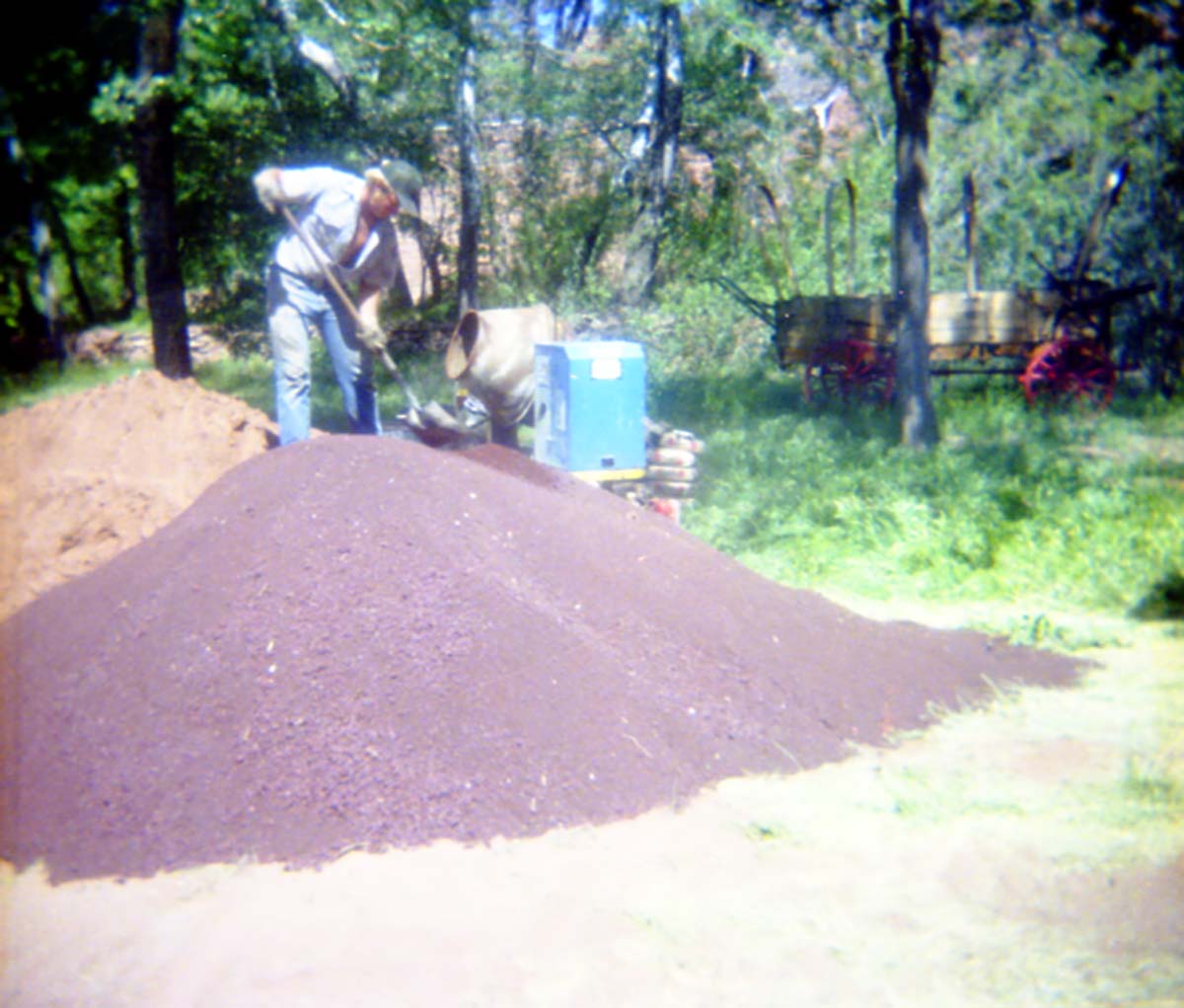 Color Photos of trail construction at Pipe Springs.