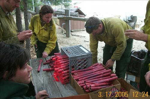 Aerial fusee ignition device used to ignite Lewis Creek prescribed burn, Sequoia and Kings Canyon National Parks, March 2005