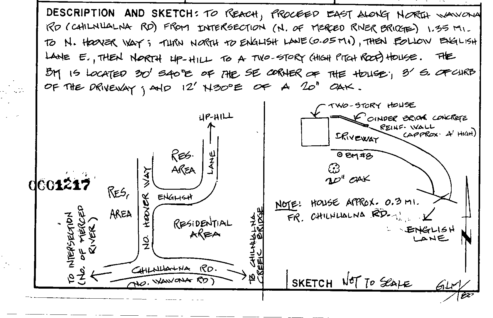 00001217 Survey Monumentation Sketch