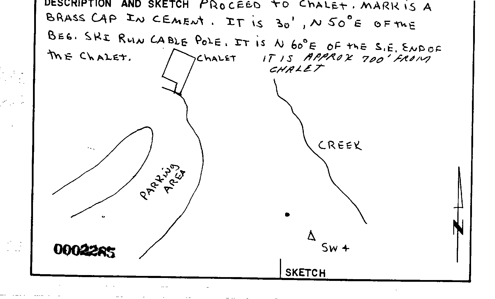 00002285 Survey Monumentation Sketch