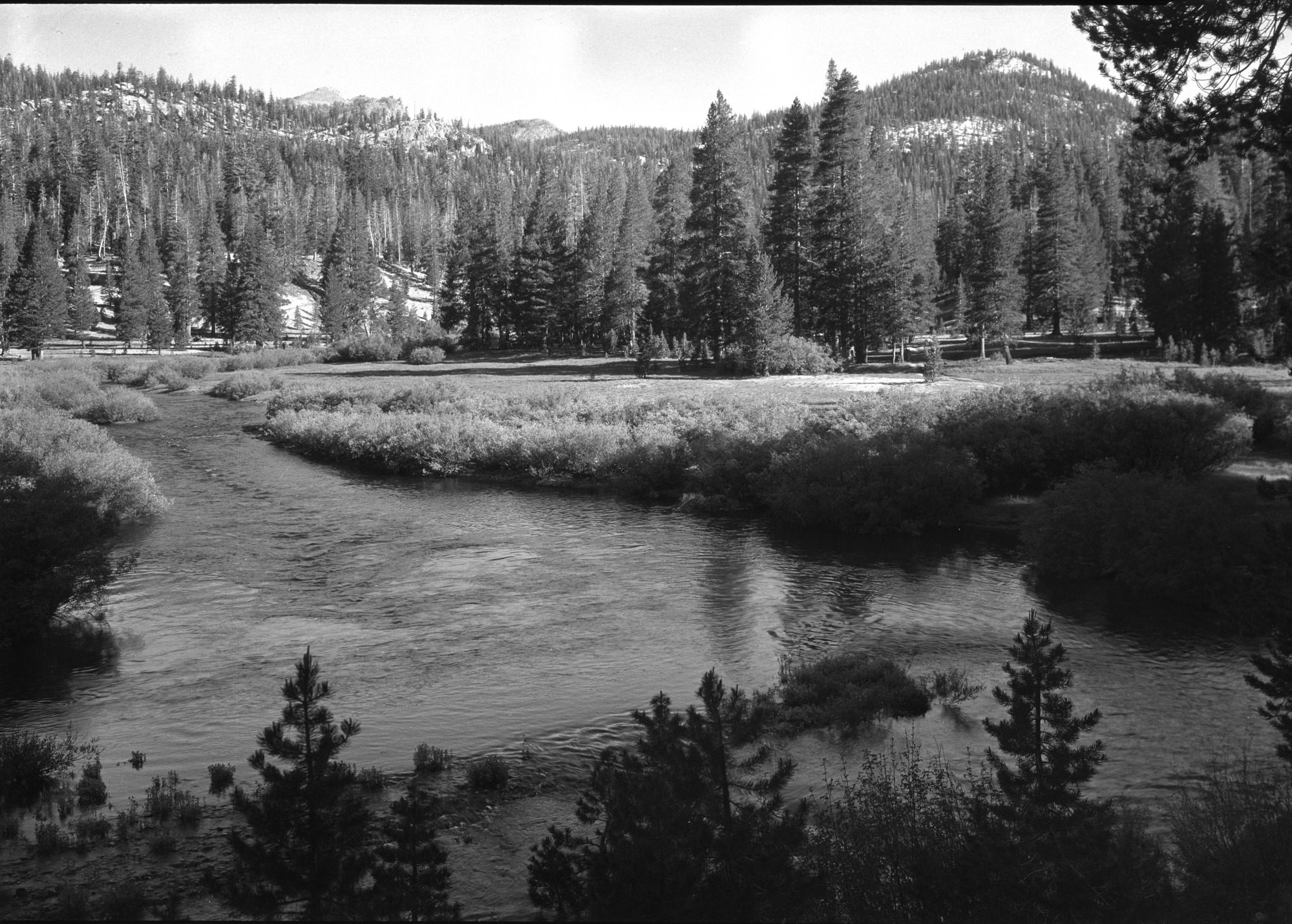 Copy Neg: (CP) L. Radanovich, 11/2002. "Camping area at Soda Springs Mdw. from Postpile trail."