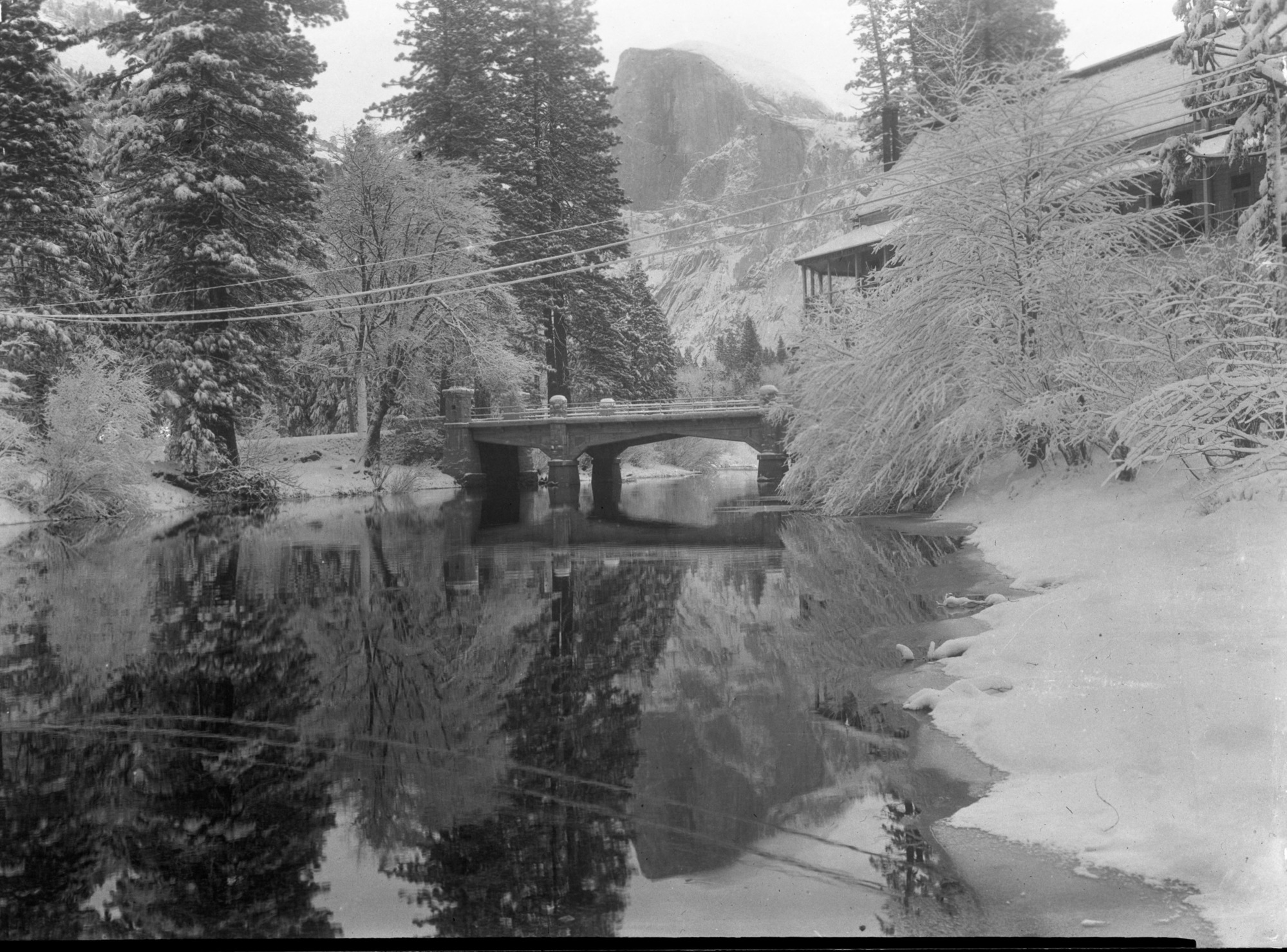 Sentinel Hotel, Sentinel Bridge, and Half Dome